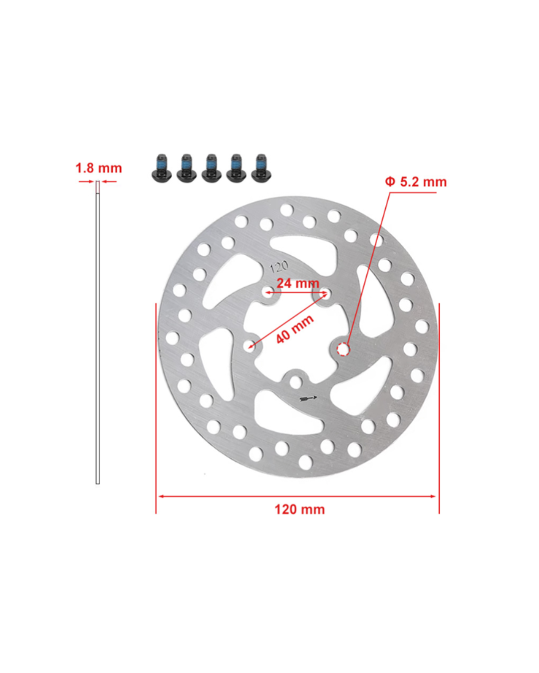 Disk 120mm 5 rupa za Xiaomi M365 PRO električni romobil