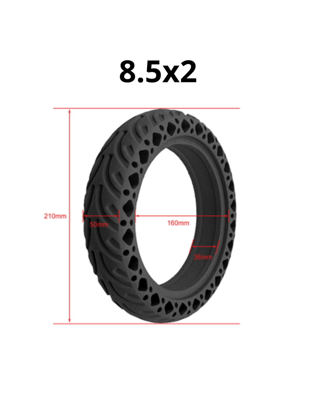 Puna / tvrda guma 8.5x2 za Xiaomi, Egoni, MS Energy i druge
