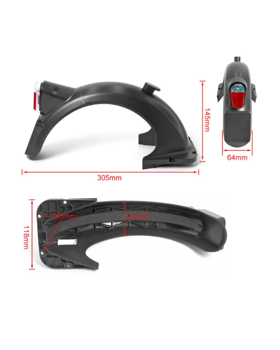 Zadnji blatobran set (blatobran+štop svjetlo) za Segway Ninebot MAX G30D